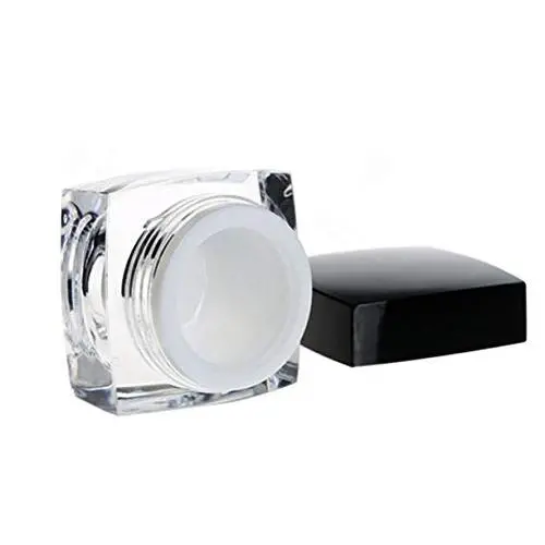 3er Set Klare Acryl-Quadratische Kosmetikbehälter mit Schwarzdeckel Leere Hochwertige Probenbehälter für Lotion, Gesichtscreme, Maske – 50ML/1.7Oz
