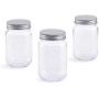 Darice 30066473 Plastic Lids, 16 Ounces, 3 Pack Storage Jars, Clear