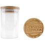 Hakuna Supply - Glass Storage Jars with Airtight Bamboo Lid, Multi-Use Containers for Herbs, Tea, Candy, Q-Tips, etc. for The Bedroom, Kitchen, and Bathroom (1/2 Oz, Problem-Free)