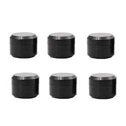 6Pcs Black Plastic Cosmetic Cream Bottles Empty Refillable Makeup Sample Nail Powder Facial Cream Eye Cream Storage Container Vial Pot Jars(15g/0.5oz)