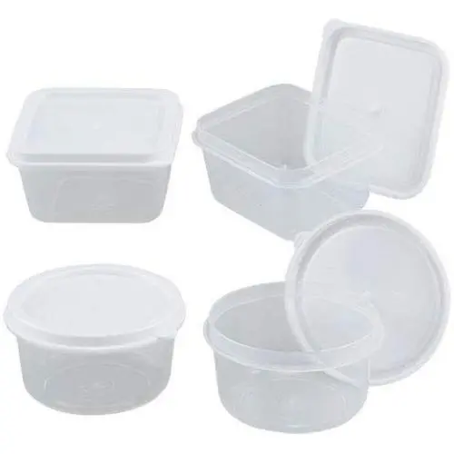 Mini Plastic Storage Containers with Lids assorted, Ounce Plastic Wide-Mouth Storage Jars, Free Microwave (10-ct. Pack) Mini Plastic Storage Containers with Lids assorted, Ounce Plastic Wide-Mouth Storage Jars, Free Microwave (10-ct. Pack)
