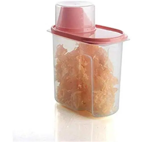 Dichtungsglasbehälter für Küche, Feuchtigkeitsdichter Lagerbehälter, Marmeladenglas, Cruet, Tank, Kunststoff, Transparent, Pink, 1,9L