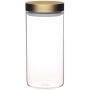 Kitchen Craft MasterClass Airtight Glass Food Storage Jar with Brass Lid, Transparent, 1.5 L (2.75 Pints)