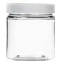 Clear 8 oz Plastic Jars with White Lids (6 pk) with Balm Jar - PET Round Refillable Containers