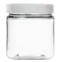 Clear 8 oz Plastic Jars with White Lids (6 pk) with Balm Jar - PET Round Refillable Containers