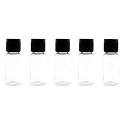 30PCS 15ml 0.51oz Empty Reusable Clear Plastic Sample Bottle With Black Flip Cap Travel Vial Jar Pot Container For Cosmetic Case Emollient Water Liquid Shower Gel Face Cream Emulsion Hand Lotion