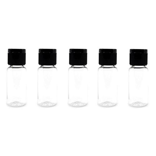 30PCS 15ml 0.51oz Empty Reusable Clear Plastic Sample Bottle With Black Flip Cap Travel Vial Jar Pot Container For Cosmetic Case Emollient Water Liquid Shower Gel Face Cream Emulsion Hand Lotion