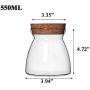 Danmu 2Pcs a Set Lead Free Glass Storage Jars Food Storage Jars with Wood Corks Coffee Bean Jar Cookies Flour Sugar Candy Spice Containers 550 ML / 18.6 oz