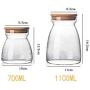 Kitchen Vases Glass Seasoning Jar Wooden Lid Spice Storage Box High Candy Jar,Small