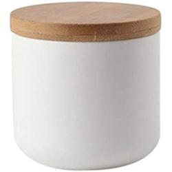 TNKML Ceramic Spice Jar Coffee Can Seal, Sealed Bamboo Cover 260Ml Kitchen Food Storage Tank Container Spice Container 260Ml