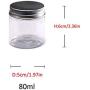 Travel Sample Containers, Tea Storage Jar, Incense Powder Container - Small Plastic Jars with Lids, Clear Plastic Containers, Set of 5(25ml, 30ml, 50ml, 80ml, 100ml)