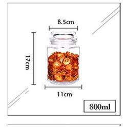 Kitchen Food Storage Jar Airtight Food Storage Spice/Storage Jar 3 Round Transparent Glass Spice Bottles With Transparent Glass Lids Airtight Dry Food Storage Spice Container Set 800Ml