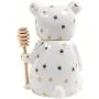 PIPPA & HADLEY Honey Jar Pot w/Wood Dipper & Lid | Ceramic Storage Container for Home & Kitchen | Decorative Canister