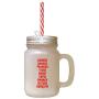 Red Christmas SantaS Reinders Names Frosted Glass Mason Jar With Straw