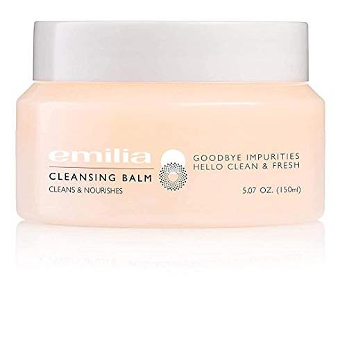 Emilia Facial Cleansing Balm– Anti Aging Makeup Cleanser With Red Algae, Jojoba, Olive, Almond, and Sesame Oil - Removes Makeup And Impurities– Paraben, SLS And Fragrance-Free Skin Care- 5.07 fl oz