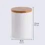 10 fl oz Airtight Ceramic Sugar Bowl with Seal Bamboo Lid, LUCKY GODDNESS Porcelain Sugar Container Food Storage Jar with Label for Coffee, Tea, Kitchen