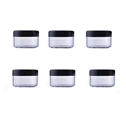 24PCS 10ML/15ML/20ML Clear Plastic Empty Refillable Sample Bottle Case Cosmetic Face Cream Vial Jar Pot Bottle Container Holder with Black Screw Cap Lid (15ml)