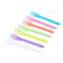 24 Pcs Frosted Purple Plastic Face-pack Spoon Fan Brushes Applicator Face Cream Spatula Small Makeup Scoop Reusable Skin Care Beauty Tool for Mixing and Sampling Cream Emulsion