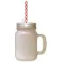 Light Blue DonT Mind Sit But You Can Forget Roll Over Frosted Glass Mason Jar With Straw