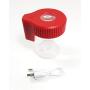 Vista Jar (Red) - air Tight jar with USB Rechargeable 4X Magnifying led lit lid