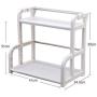 Kitchen Organizer, Quality Plastic Spice Rack Seasoning Double Layers Stand Holder Seasoning Jar Storage Shelf,Brass