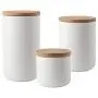 Ensemble de 3 bocaux OnePine étanches avec couvercles en bambou – Contenants en céramique pour cuisine, idéal pour thé, sucre, café, épices et plus encore. Ensemble de 3 bocaux OnePine étanches avec couvercles en bambou – Contenants en céramique pour cuisine, idéal pour thé, sucre, café, épices et plus encore.