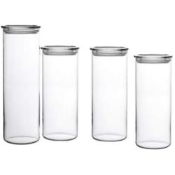 Simax Glassware 183 8-Piece Cylinder Storage Container Set with Plastic Lid