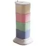 XXDTG Four-color Seasoning Box-rotatable Seasoning Box Set Wheat Straw Seasoning Tank 4 Grid Kitchen Seasoning Box