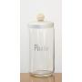 Italo Ottinetti Glass Jar Alluminium Lid Wooden Knob 1 Litre Pa, Metallic, one Size