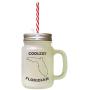 Black Coolest Floridian Florida Frosted Glass Mason Jar With Straw