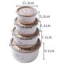 Round Crisper/Transparent Plastic Refrigerator Storage Box Food Grain Kitchen Grain Jars Meal Preparation Lunch Box Lunch Box Set Of 5 Food Storage Containers4 piece set (Color : Clear)
