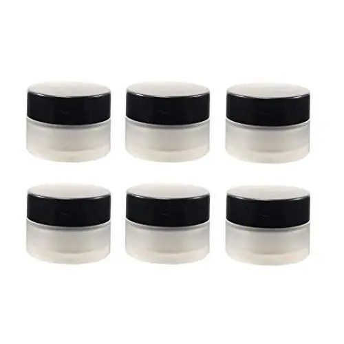 Pot en verre glacé noir avec coussinet intérieur de 30 ml / 1 oz – Idéal pour crème, fards à paupières, art des ongles (Pack de 6) Pot en verre glacé noir avec coussinet intérieur de 30 ml / 1 oz – Idéal pour crème, fards à paupières, art des ongles (Pack de 6)