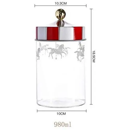 Yl Ly Kreative Glasbehälter für Haushalt- und Küchenaufbewahrung, Dosen für Kaffee, Tee, Süßigkeiten, Getreide u.v.m. 630ml, 980ml, 1330ml – Medium 980ml