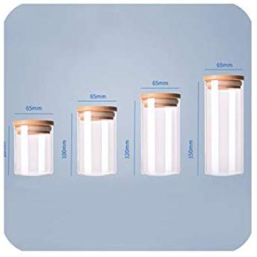 Transparent High Borosilicate Glass Kitchen Storage Bottle Store Food Ingredient Candy Biscuit Storage Jar Organization,65 X 150 Mm
