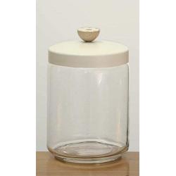 Italo Ottinetti Glass Jar Painted Lid Wooden Knob 2 Litre Aluminum, Metallic, One Size