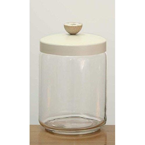 Italo Ottinetti Glass Jar Painted Lid Wooden Knob 2 Litre Aluminum, Metallic, One Size