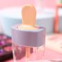 RONRONS Set of 12 Cute Popsicle Shape Empty Lip Gloss Tubes Clear Mini Refillable Lip Balm Bottles with Rubber Inserts (Blue+Pink)