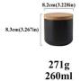 Ceramic Sealed Jars And Bamboo Lid Home Kitchen Storage Can Bulk Container For Seasoning Food Spice Tea Coffee Sugar Bottles Set,260Mlb161Black