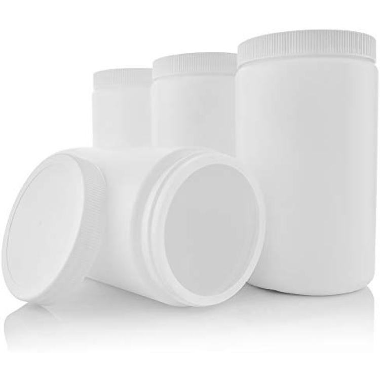 1 Gallon Clear Plastic Jars with Ribbed Liner Screw On Lids, BPA