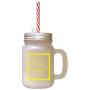 Yellow Because Someone We Love Is In Heaven? Frosted Glass Mason Jar With Straw