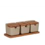 Mini Spice Jars Japanese health pottery seasoning jar set flip lid with spoon