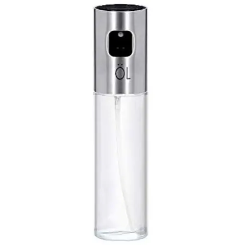 Rolin Roly Pressure Oil Sprayer Bottle Oil Dispenser Stainless Steel Food-Grade Glass Bottle for Kitchen Cooking Bread Baking BBQ Oil Mister Pump (No scale)