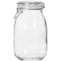 HOMELUNY Set of 4 Glass Airtight Jars Cereal Storage Container Jars Glass Storage Jars 1800ML for Candy, Cookie, Rice, Sugar,Flour,Snacks Keeping Food Dry & Fresh