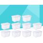 UPKOCH Plastic Food Containers Kitchen Home Lunch Onion Ginger Garlic Seasoning Condiment Fruit Storage Organizer Refrigerator 2 Grids with Lid 10 Pcs