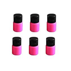 6PCS 15ML 0.5OZ Hot Pink Empty Plastic Bottles with Black Flip Cap Small Sample Jar Refillable Portable Durable Cosmetic Container Perfume Makeup Water Storage Holder Pot for Travel Daily Life