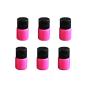 6PCS 15ML 0.5OZ Hot Pink Empty Plastic Bottles with Black Flip Cap Small Sample Jar Refillable Portable Durable Cosmetic Container Perfume Makeup Water Storage Holder Pot for Travel Daily Life