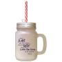 Navy How Sweet Are They Words Unto My Taste! Frosted Glass Mason Jar With Straw