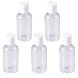 Lurrose 15Pcs 75ml Refillable pump dispenser bottle press cap liquid lotion cream bottle empty travel bottle container (random cap color)