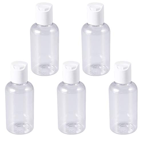 Lurrose 15Pcs 75ml Refillable pump dispenser bottle press cap liquid lotion cream bottle empty travel bottle container (random cap color)