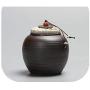 Tea Storage Box Black Kitchen Canister Snack Sugar Tea Storage Container Jar Ceramic Tea Container Chinese Tea Tin Can Seal Cans,Deep Coffee Color